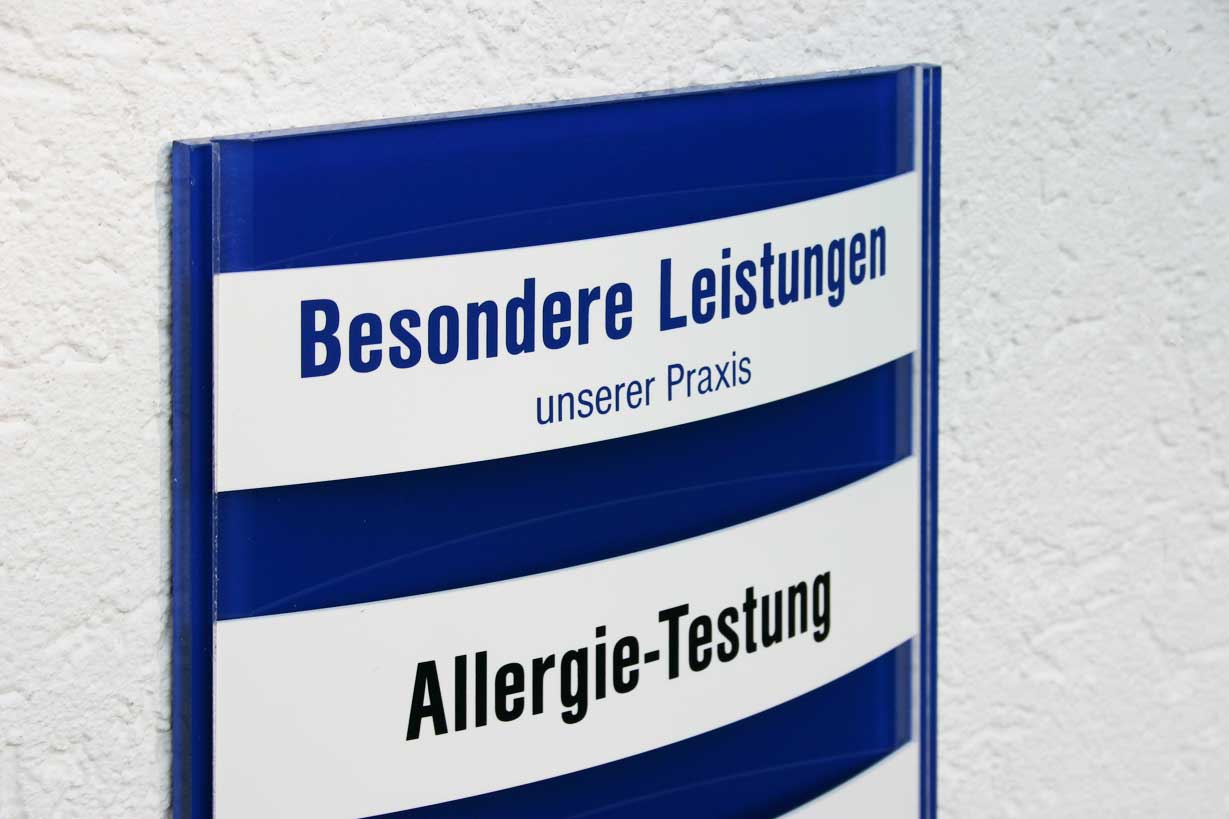 Leistungs-Tafel - 225 x 500 mm - Überschrift + 5 Titel