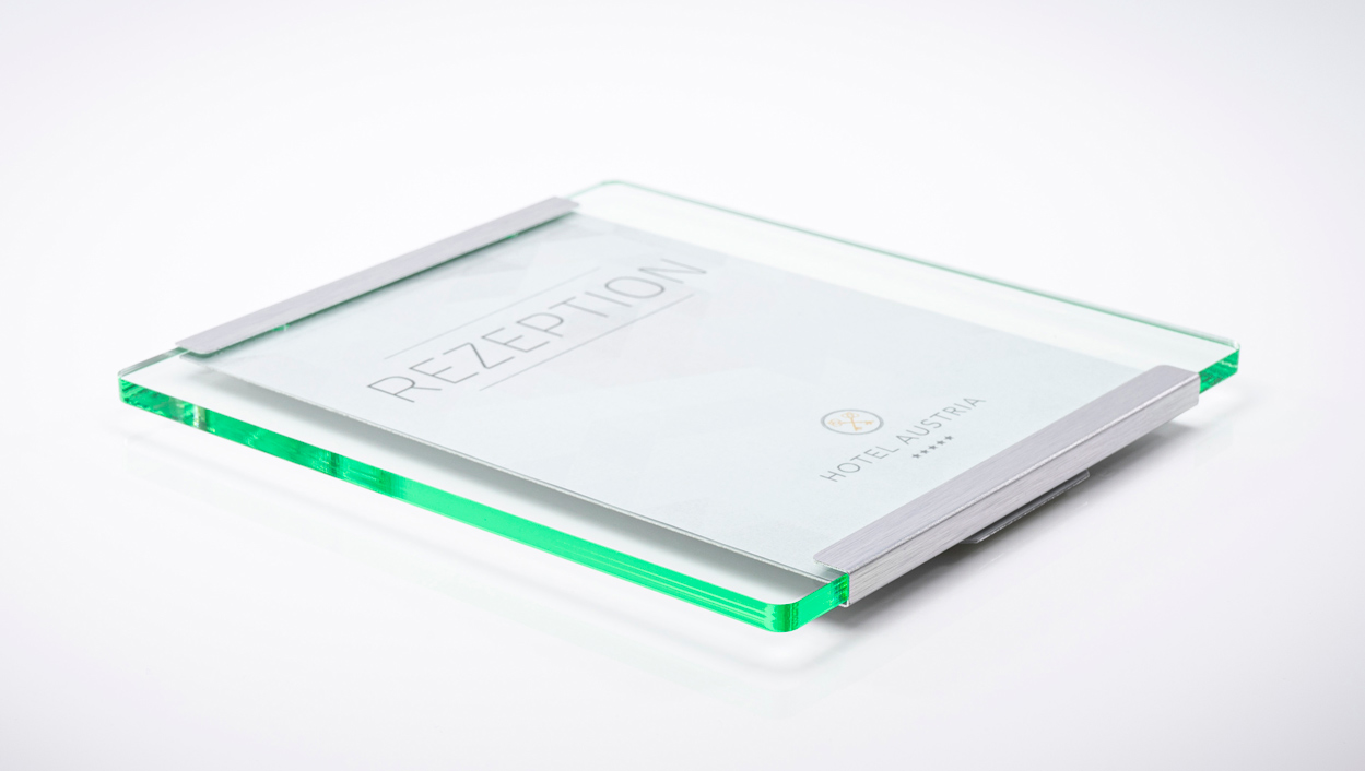 Türschild NIRO.glaslook - 180 x 105 mm (BxH)