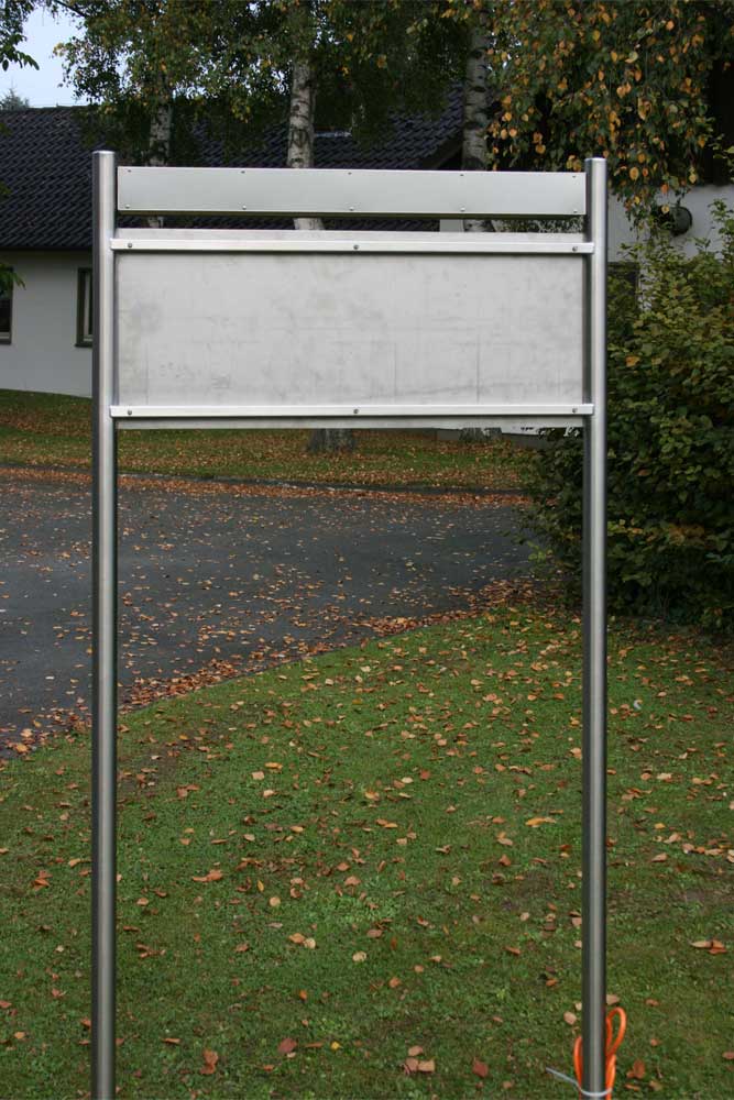 Edelstahl-Schildständer - Typ ESR-V2A-BL-Raspe