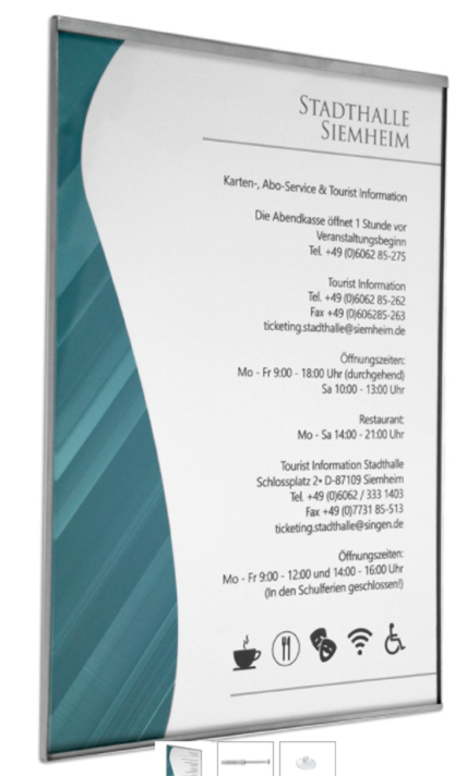 Infoschild NIRO.plex - 299,5 x 425,5 mm, A3 hoch