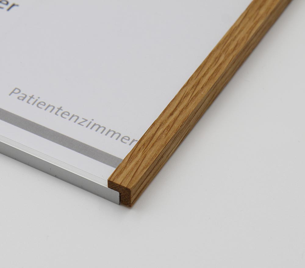 Türschild LMH Silver Line Eiche - 159,5 x 105,5 mm, DIN A6 quer