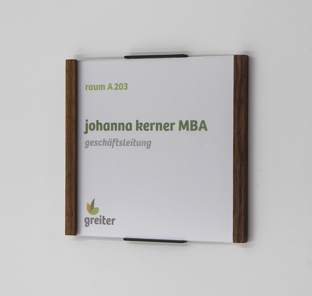 Türschild LMH OSLO Nussbaum - 160 x 103 mm (BxH) A6 quer