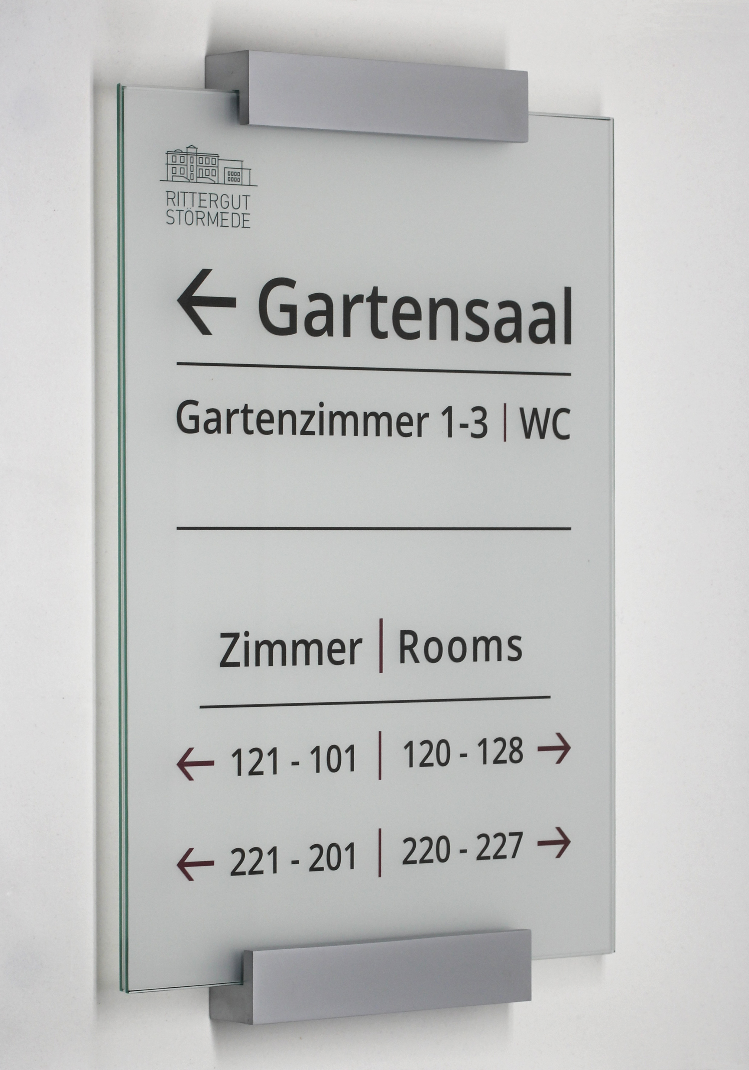 Glas-Türschild MONACO - 210 x 297 mm A4 hoch