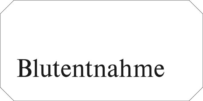 Typ Jota 250 x 125 mm - Blutentnahme