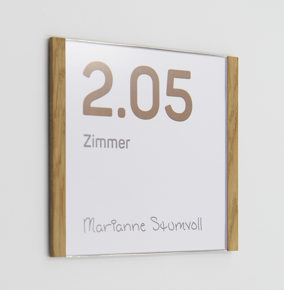 Türschild NIRO.eiche - 168 x 150,5 mm