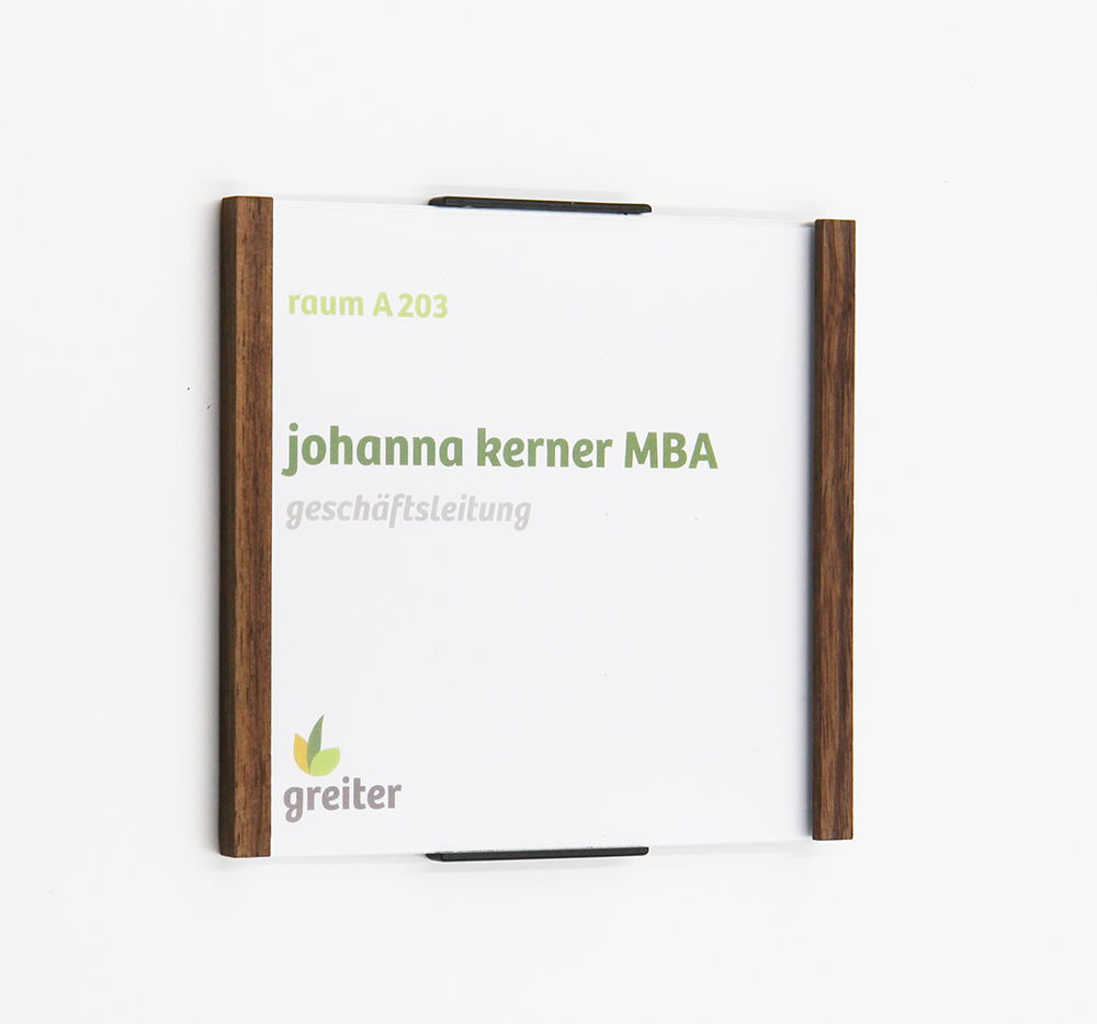 Türschild LMH OSLO Nussbaum - 420 x 309 mm (BxH) A3 quer