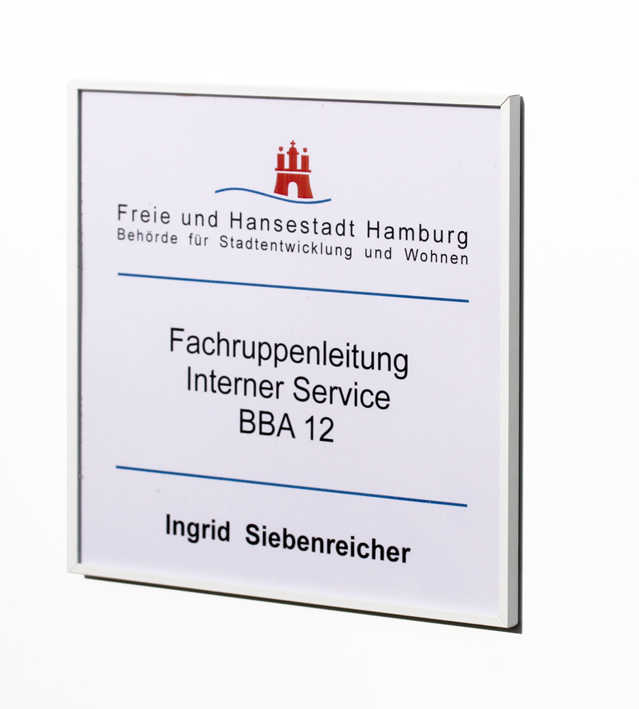 Türschild MADRID White Line - 150,5 x 105,5 mm A6 quer