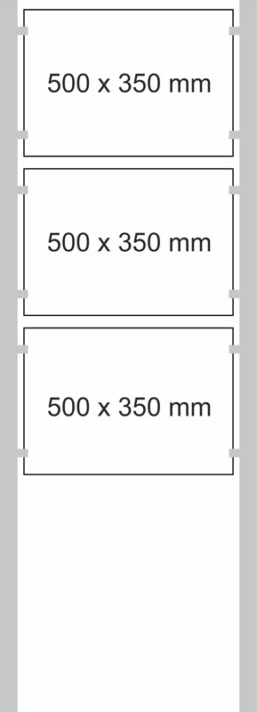 Edelstahl-Schildständer - Typ HGH-Plexi-5035