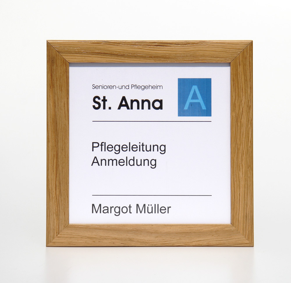 Türschild WoodSign-Eiche - 174 x 174 mm