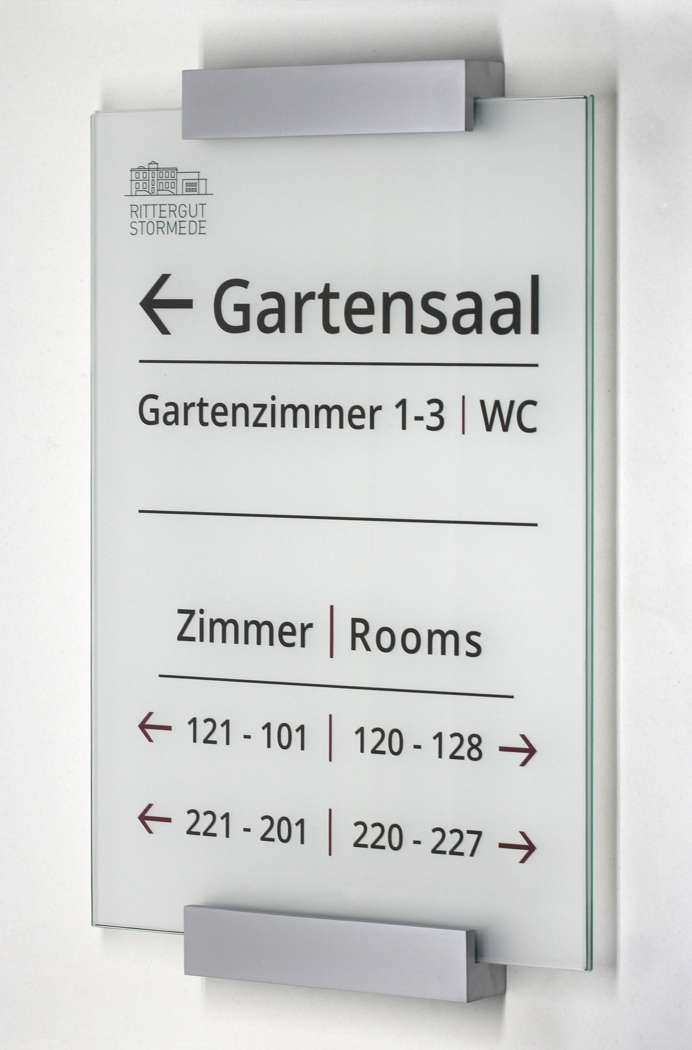 Glas-Türschild MONACO - 210 x 297 mm A4 hoch