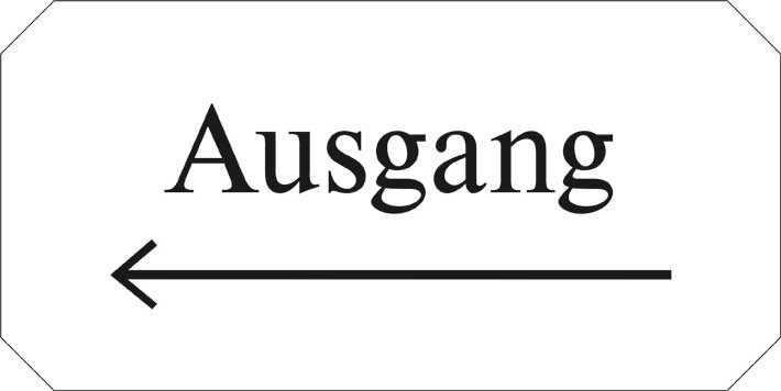Typ Jota 250 x 125 mm - Ausgang Pfeil links