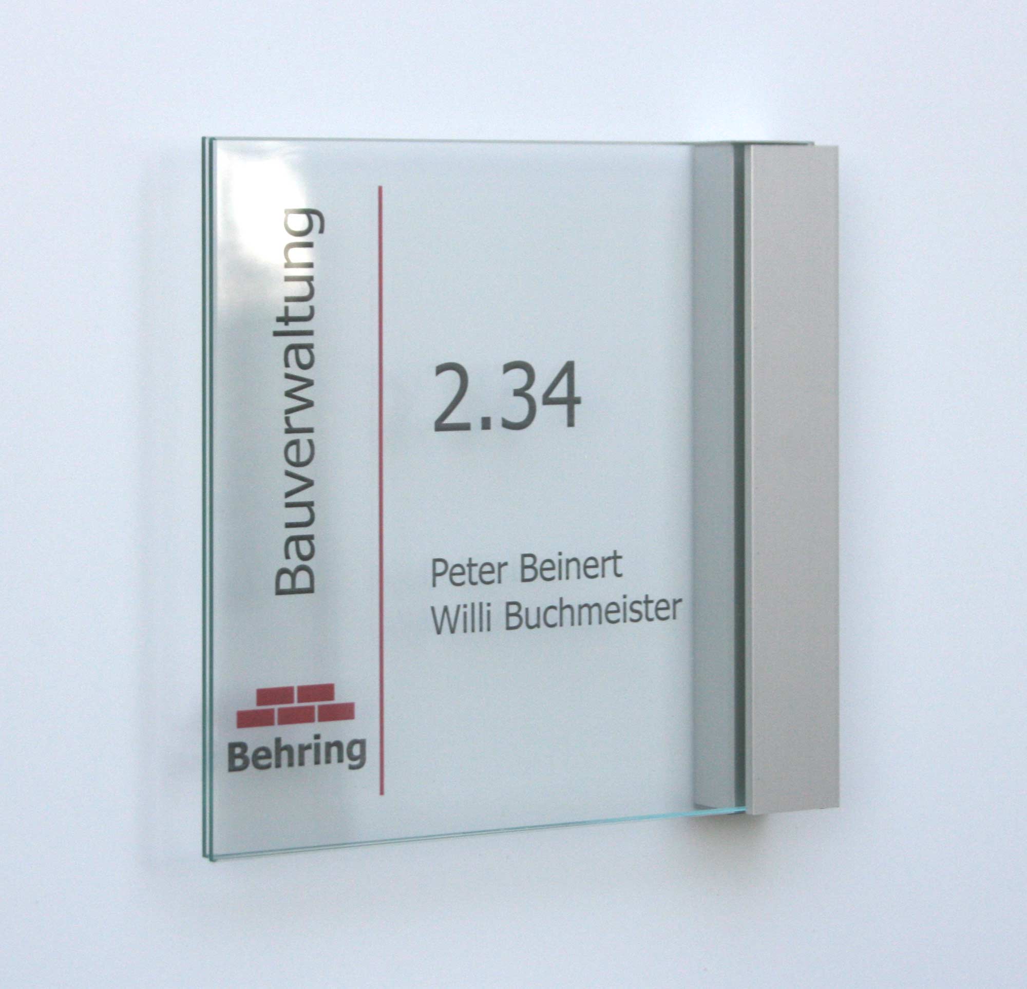 Glas-Türschild KRISTALLINO - 149 x 149 mm
