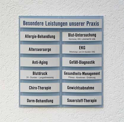 Leistungs-Tafel - 450 x 500 mm - Überschrift + 10 Titel