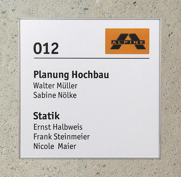 Türschild FORMO.plex - 213,5 x 213,5 mm