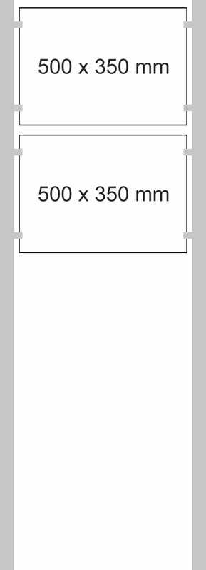 Edelstahl-Schildständer - Typ HGH-Plexi-5035