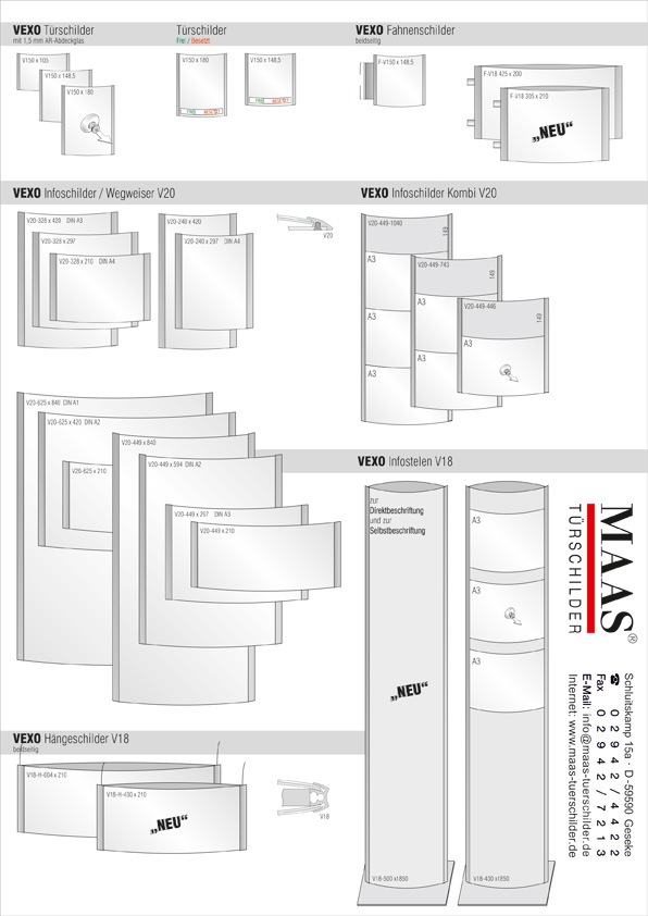 Türschilod VEXO - 328 x 210 mm (BxH) DIN A4 quer