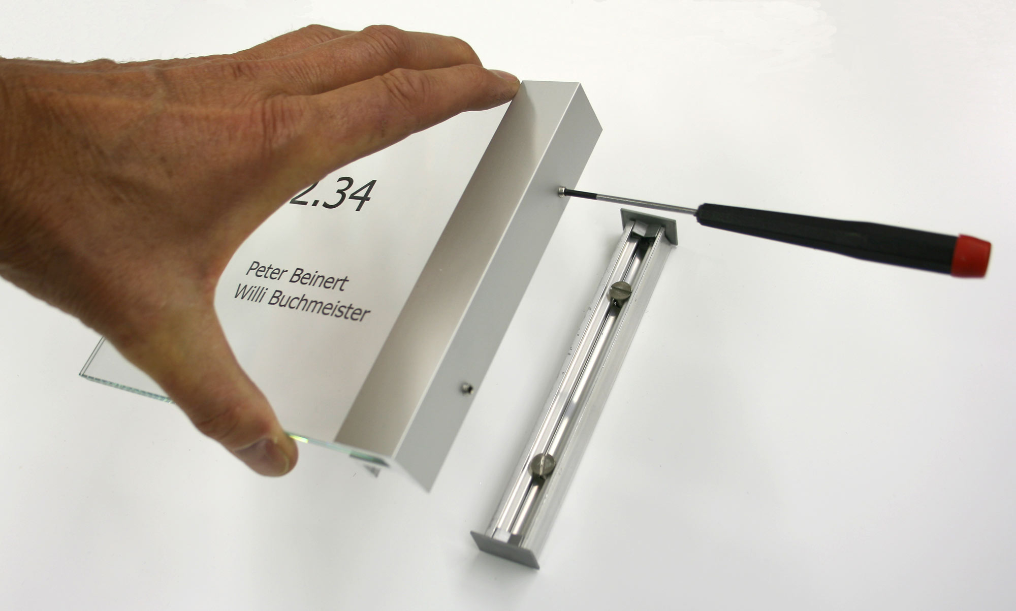 Glas-Türschild KRISTALLINO - 105 x 149 mm, DIN  A6