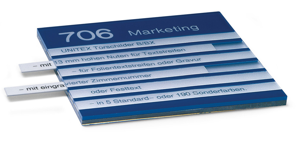 Türschild Unitex-B-rund - 155 x 70 mm (BxH)