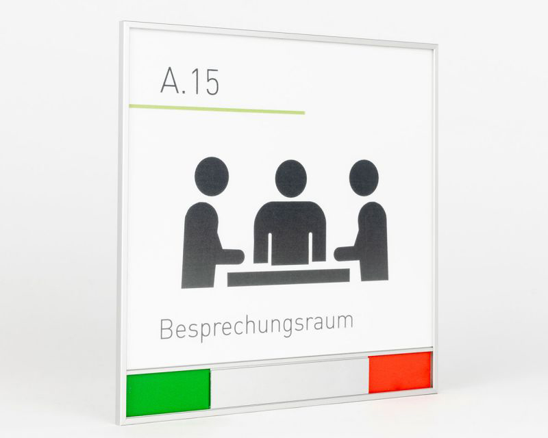 Türschild FORMO.einschub - Frei-Besetzt-Anzeige 151,5 x 151,5 mm
