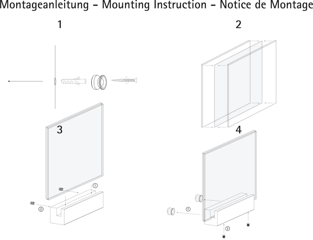 Glas-Türschild MONACO - 148 x 105 mm A6 quer