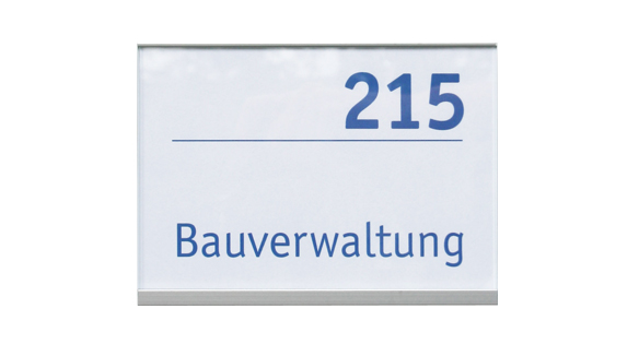 Türschild KRISTALLINO.w-ESG - 110 x 105 mm (BxH) hoch oder quer