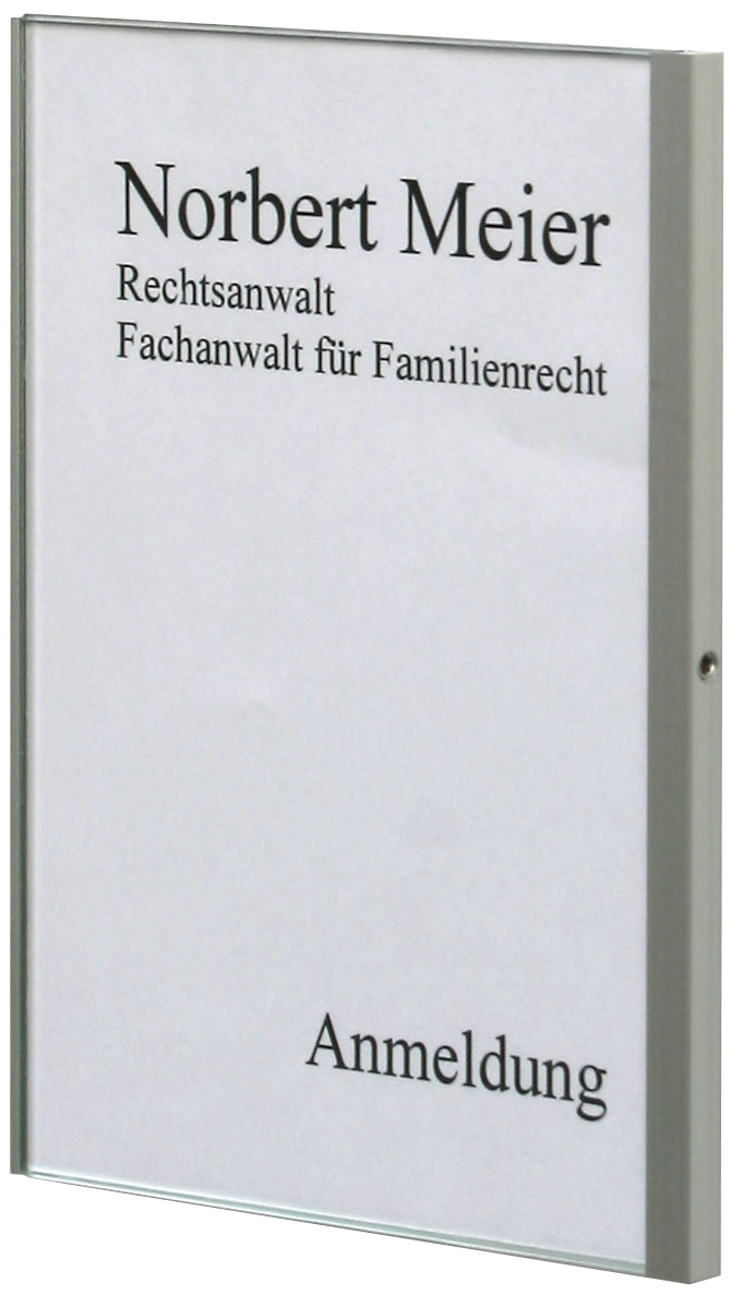 Türschild KRISTALLINO.w-ESG - 110 x 105 mm (BxH) hoch oder quer