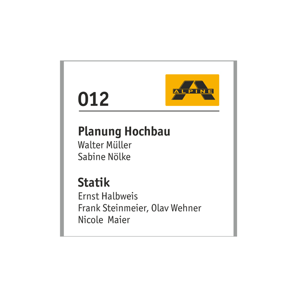 Türschild ALU.b1 - 203 x 202 mm (BxH