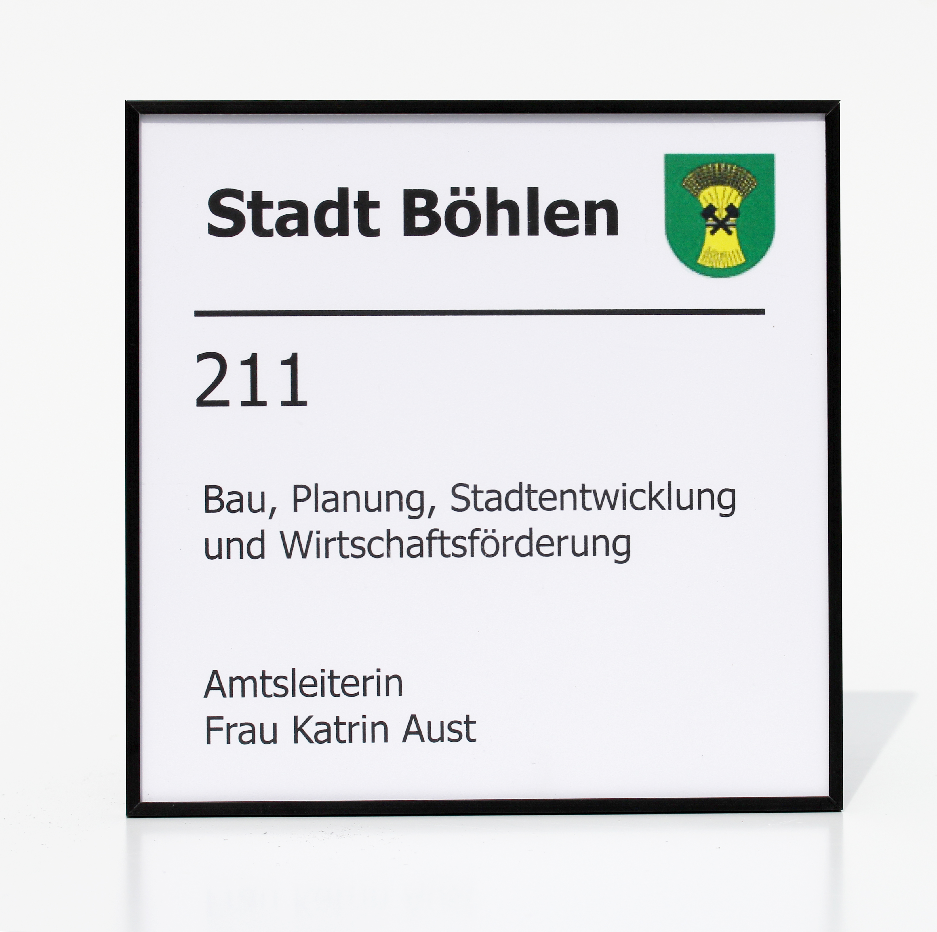 Türschild MADRID Black Line  - 150,5 x 150,5 mm